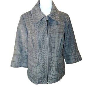 TRIBAL STUDIO FAUX SUEDE JACKET/BLAZER-SIZE -PETITE MEDIUM-LIKE NEW